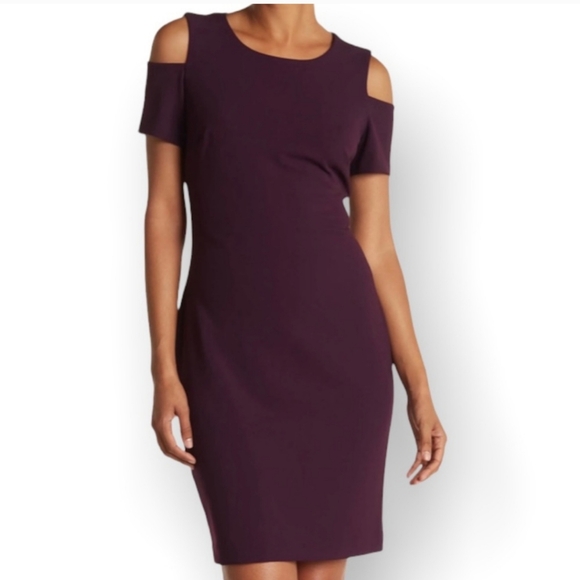 TOMMY HILFIGER Purple Cold Shoulder‎ Dress SZ:6 - Picture 1 of 4